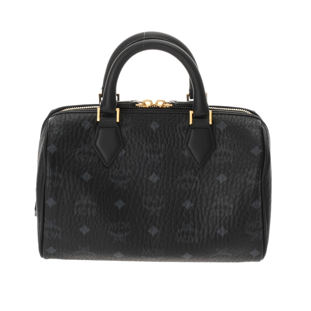 MCM Boston Bag Beige Tan Polyurethane